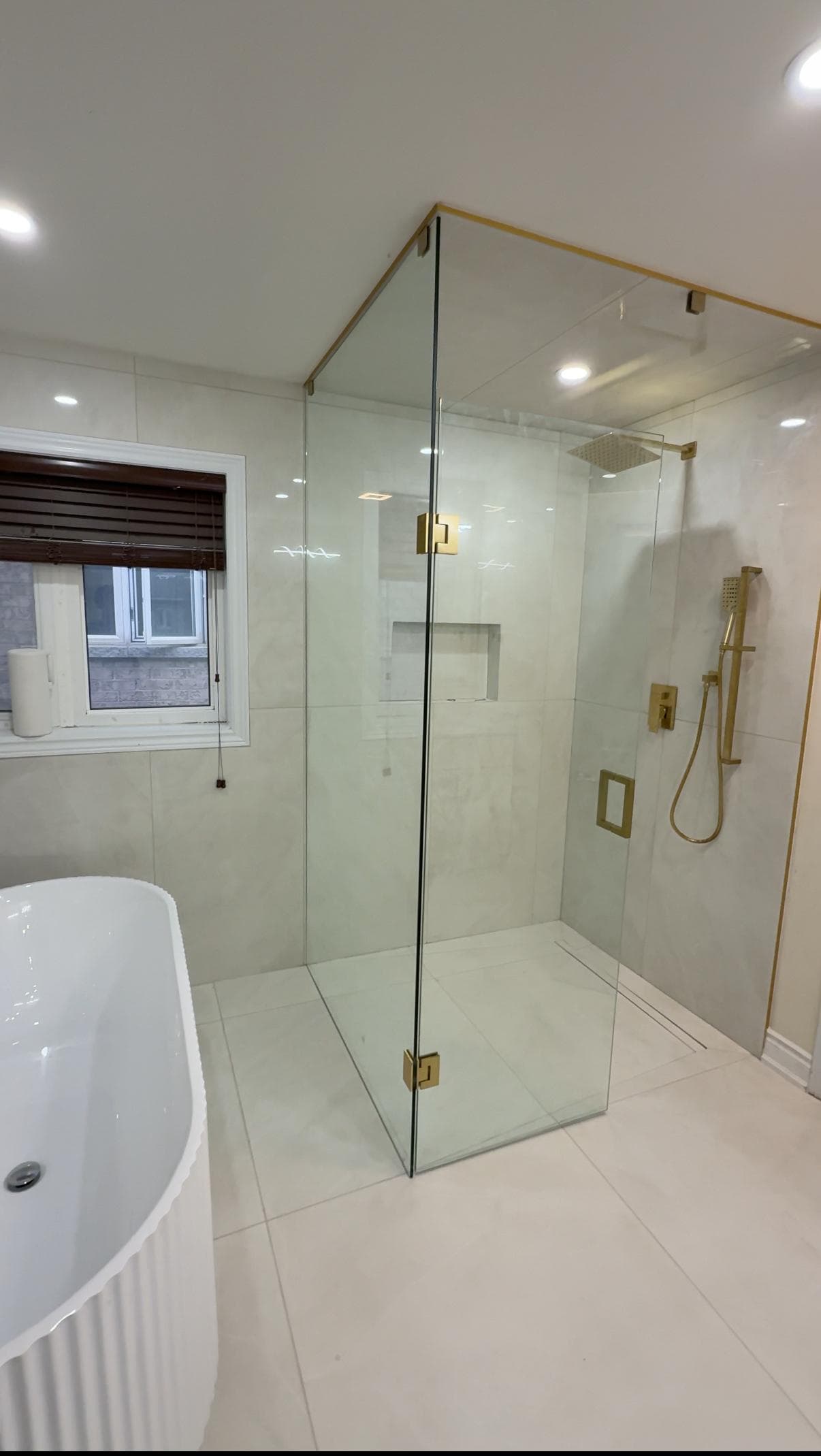 Completed bathroom renovation by Anand Renovation in Brampton, Ontario